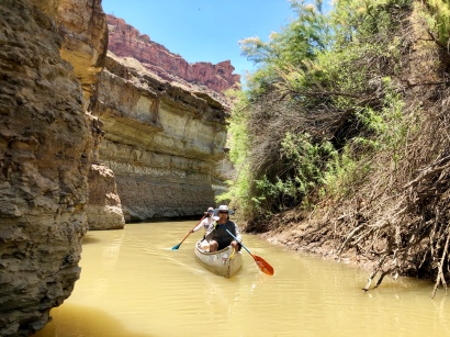 Paddling along the creek out of Water Canyon